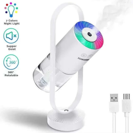 Air humidifier with LED night light projector